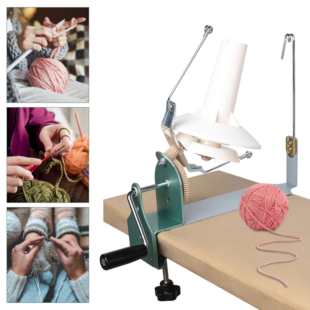 Hand Operated Large Yarn Ball Winder Jumbo Nylon Fiber/Wool/String Ball Winder Ideal Gift for Factories, Homes, Studios Green