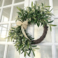 Spring Wreath Artificial Greenery Rustic Bow