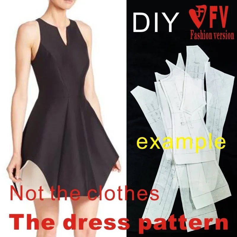 Fashion pattern women's dress clothing  drawings