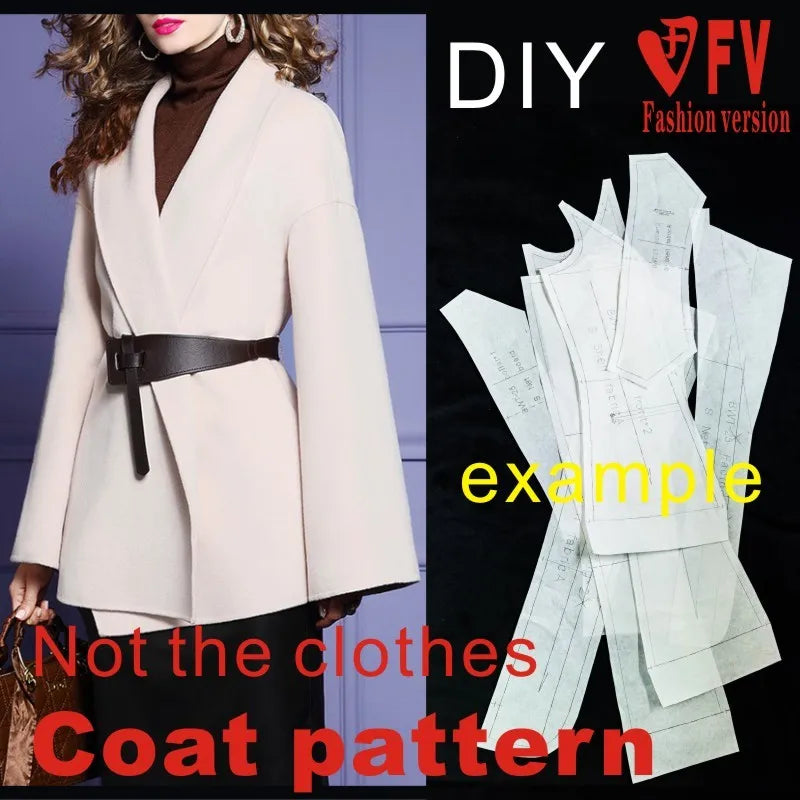 Sewing pattern women's double-sided  short coat
