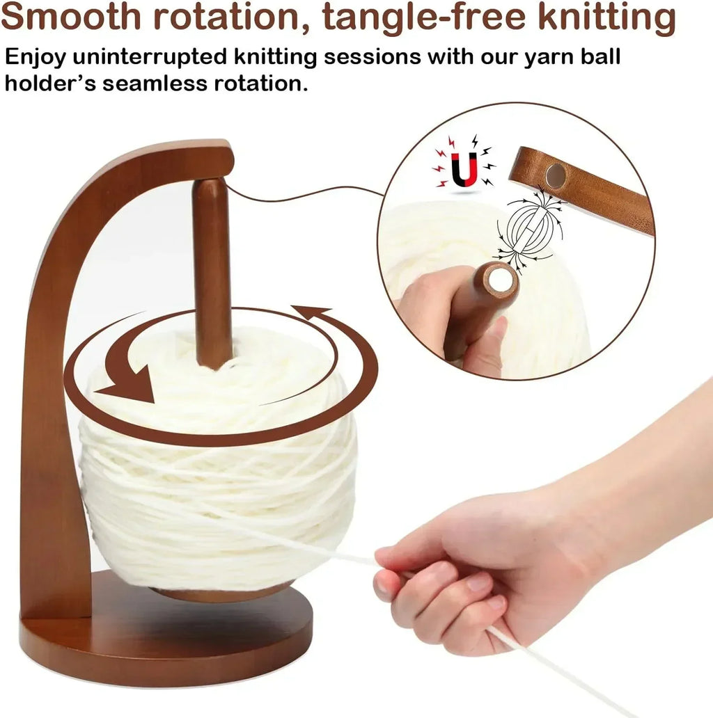 Wooden Yarn winder Rotating  Spool holder
