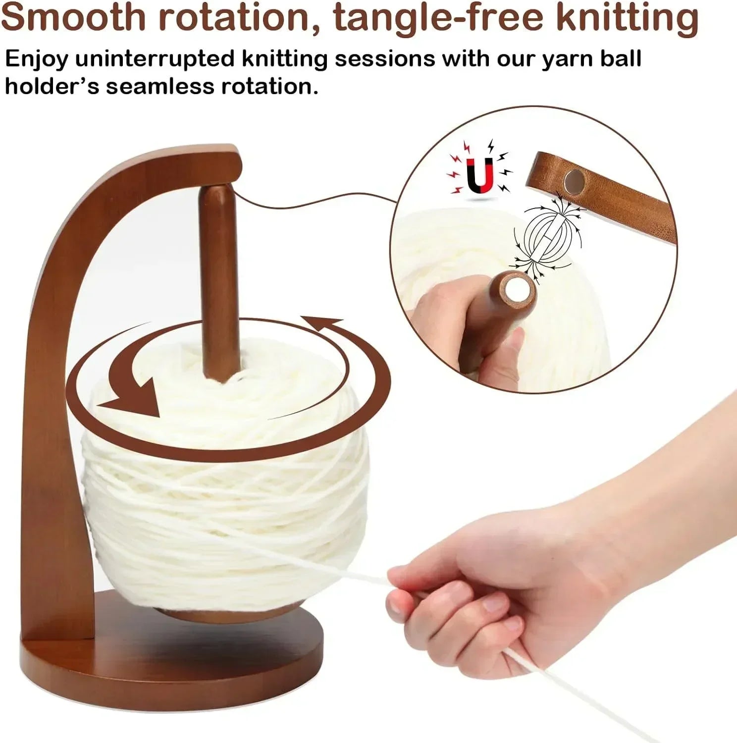 Wooden Yarn winder Rotating  Spool holder