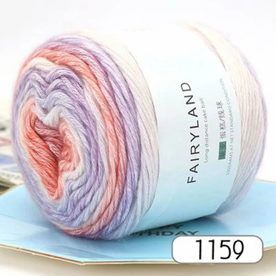 100g Rainbow Woolen Yarn New Soft  Cake