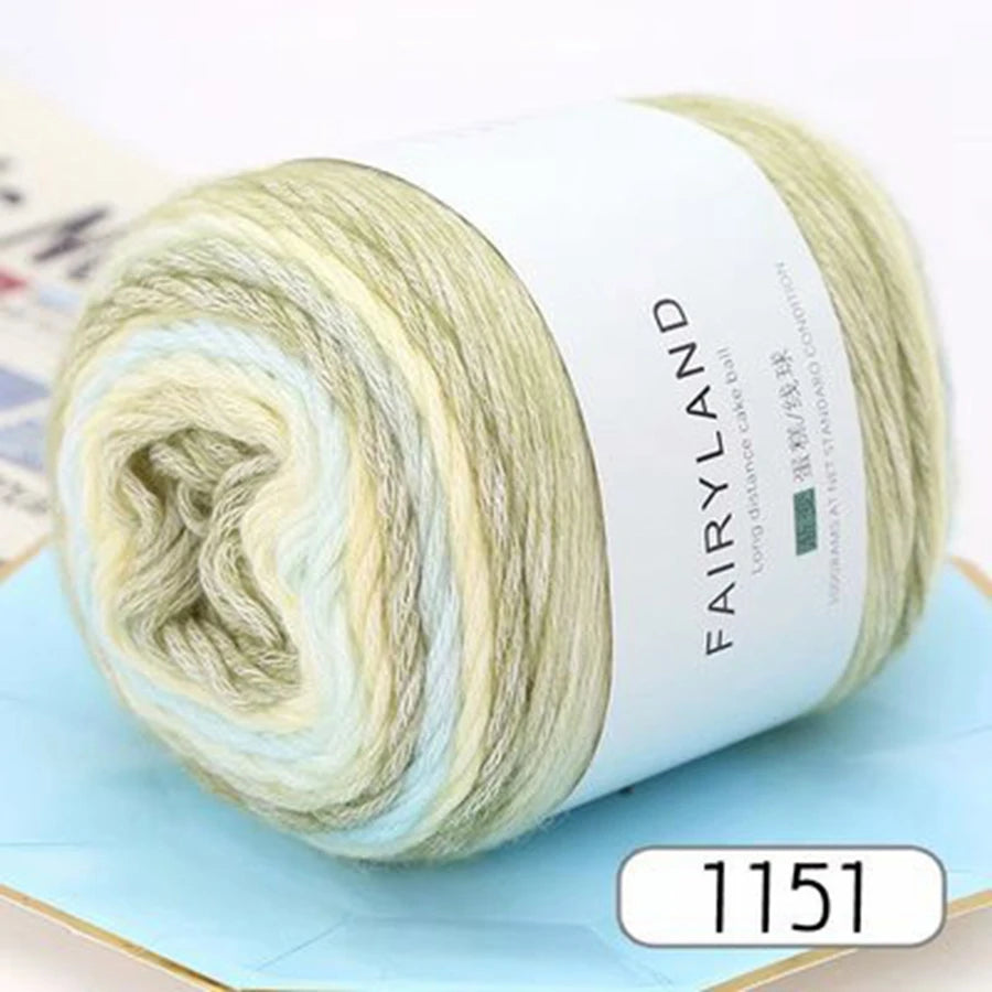 100g Rainbow Woolen Yarn New Soft  Cake