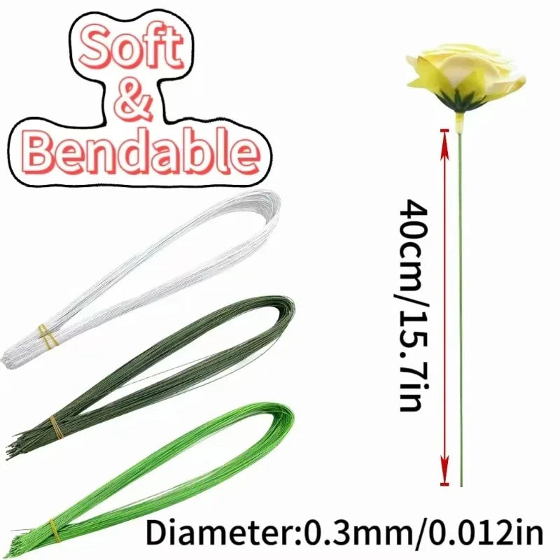 Floral Stem Wire  Dark Green