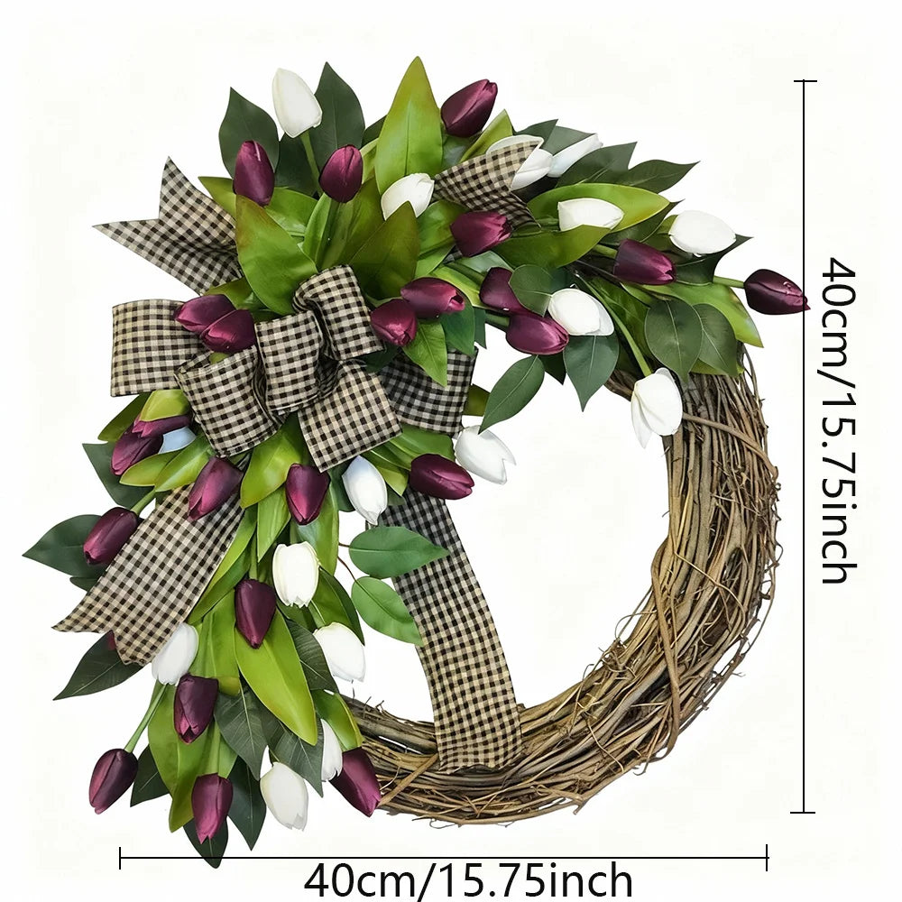 Spring Tulip Wreath, Door  Decoration