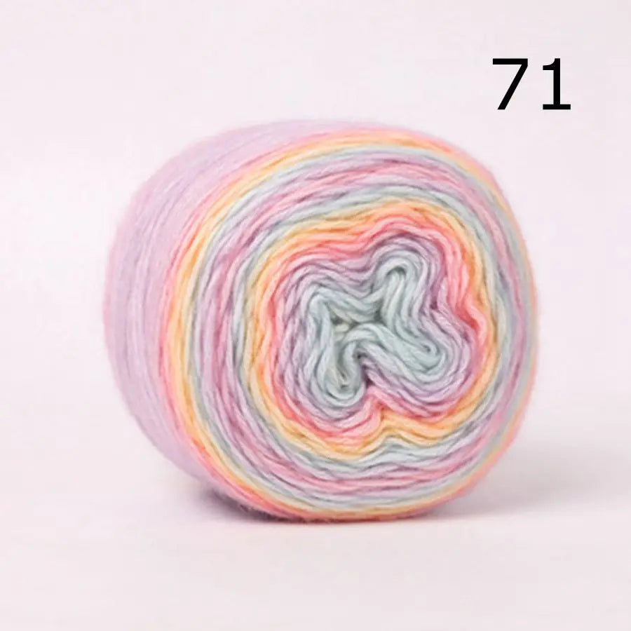 100g Rainbow Woolen Yarn New Soft  Cake