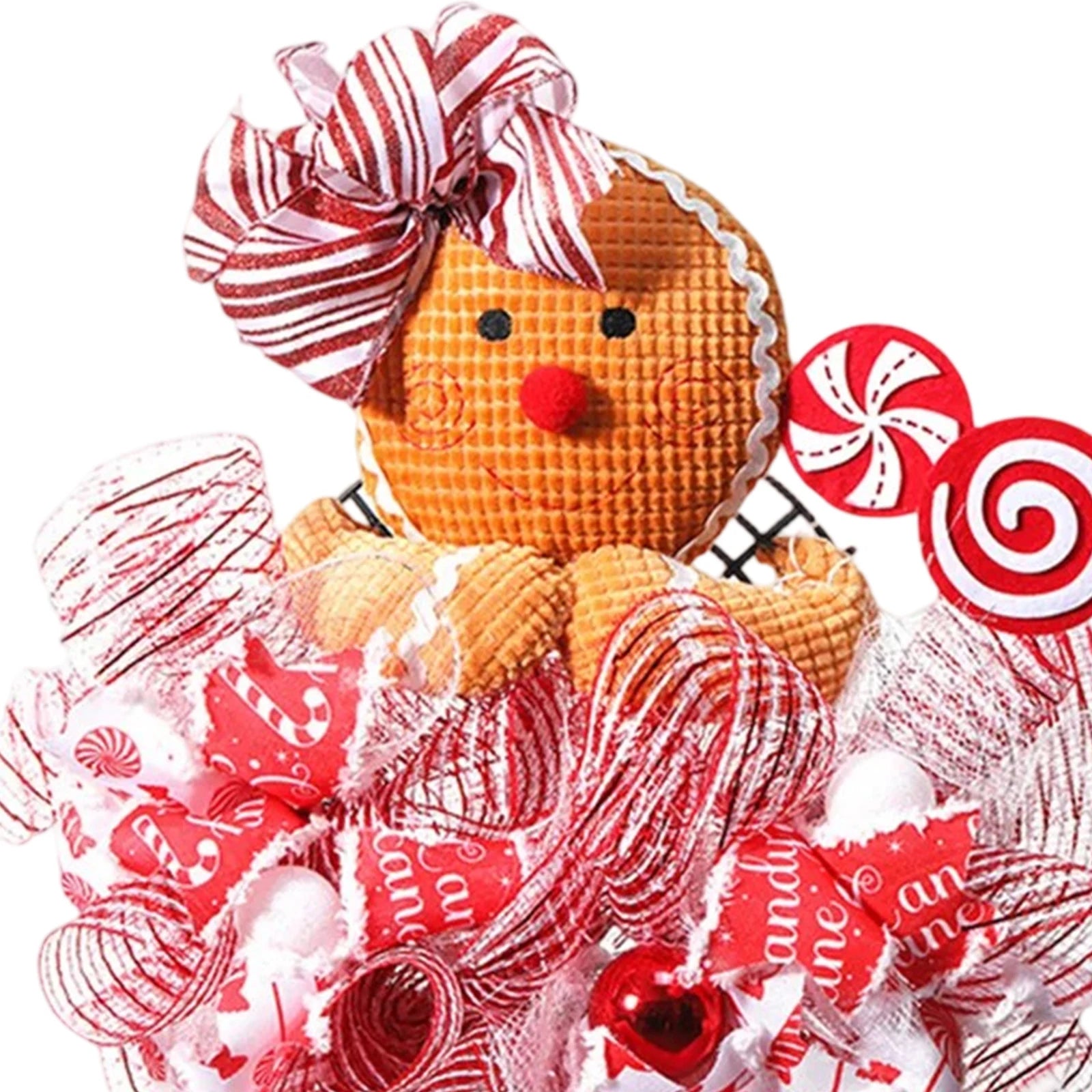 Gingerbread Hanging  Doll  Wreath Indoor Outdoor