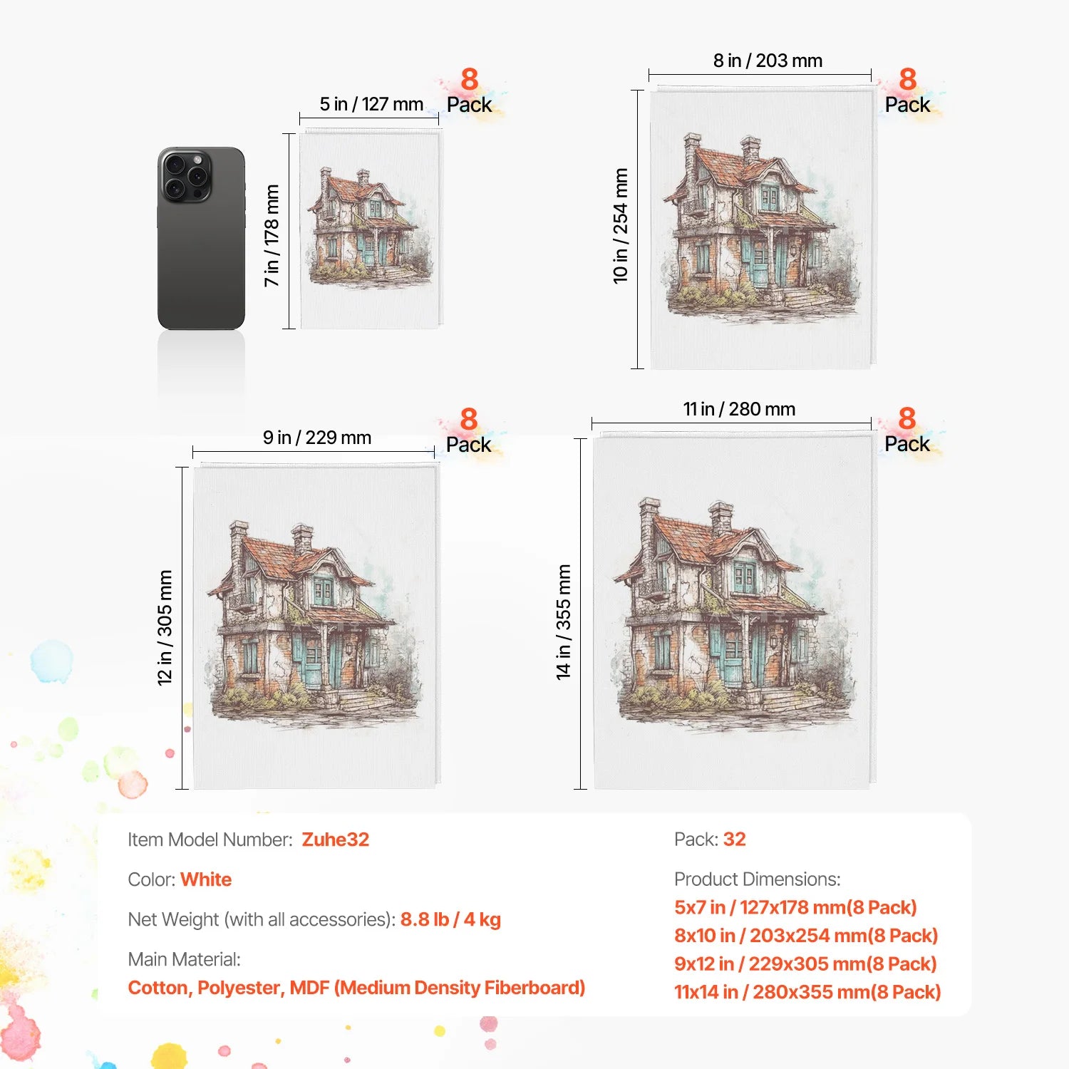 Canvas Boards White Canvas Panels