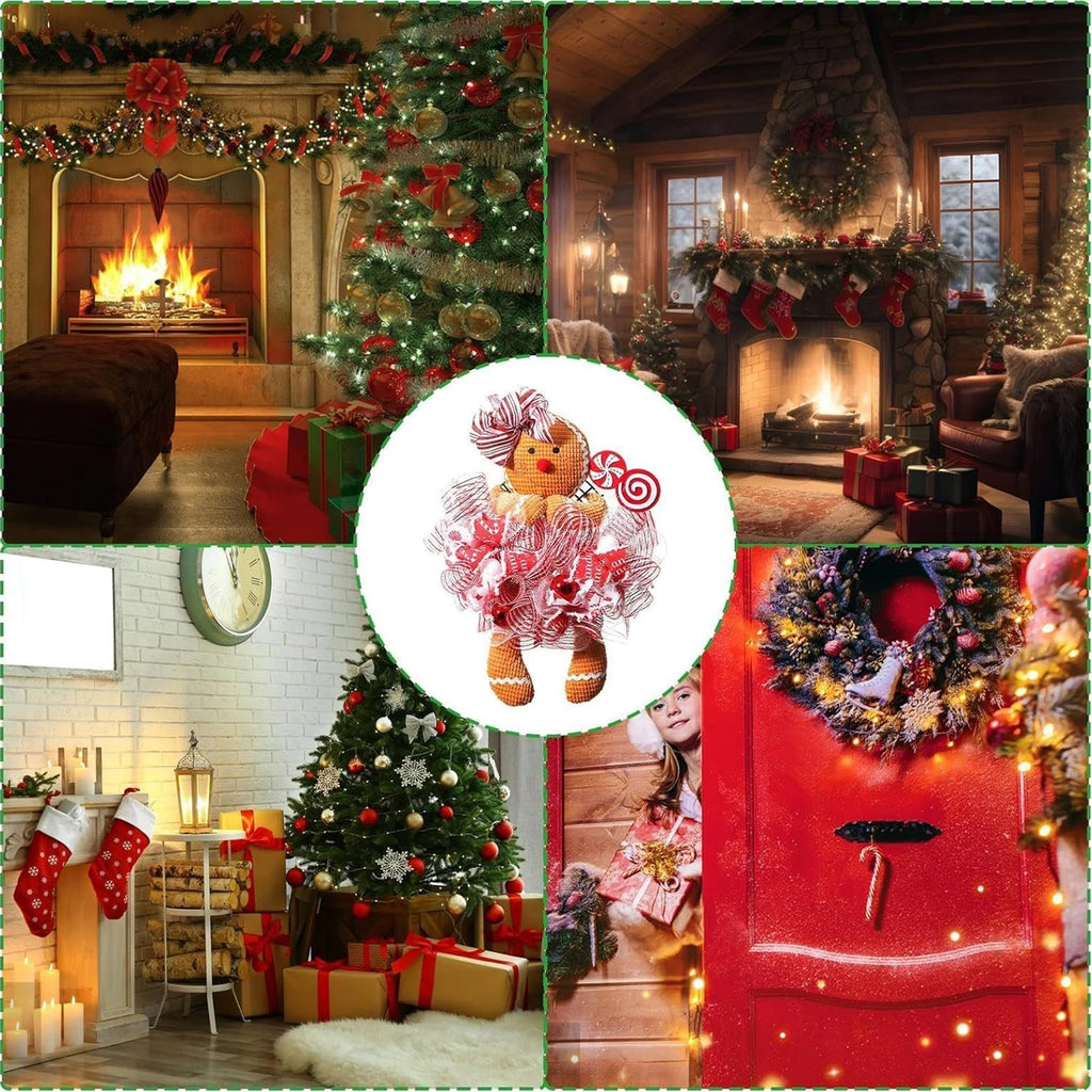 Gingerbread Hanging  Doll  Wreath Indoor Outdoor