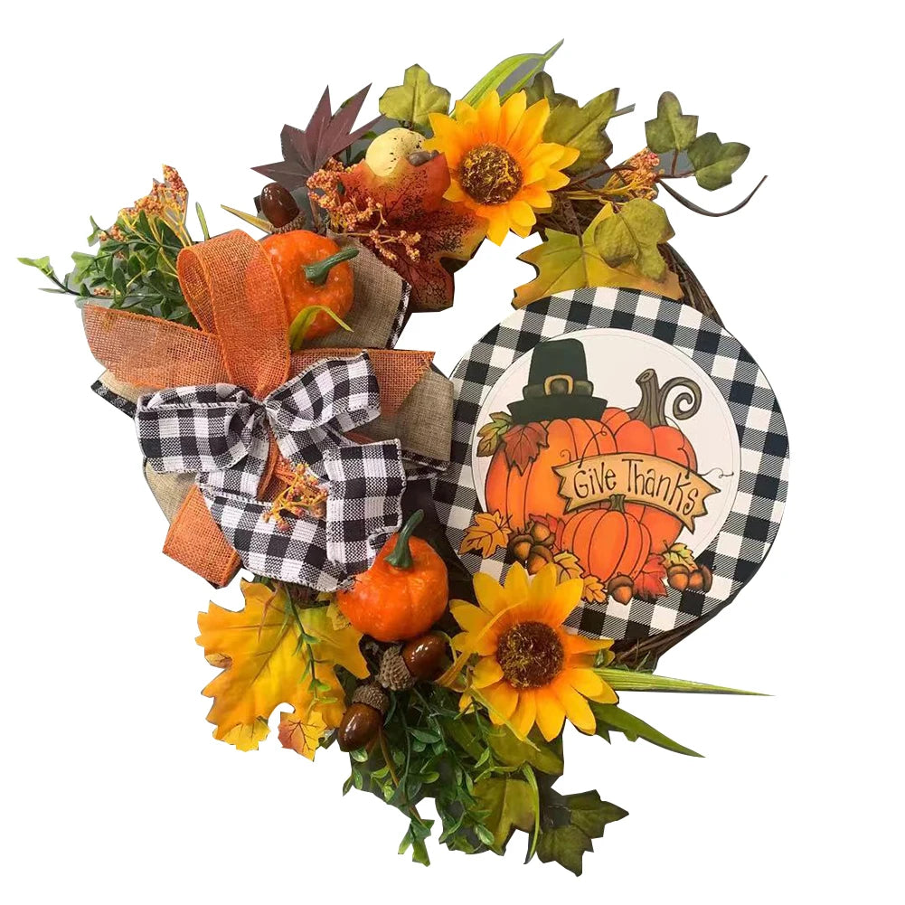 40cm Artificial Pumpkin Wreath