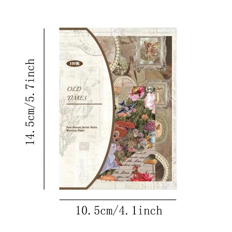 100Pcs Vintage Series Scrapbooking Paper