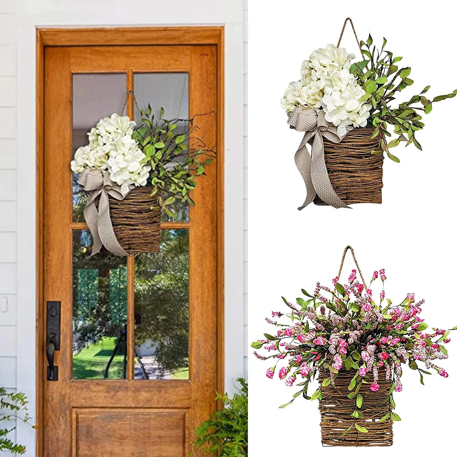 Artificial Flower Wreath Spring Summer Wildflowers