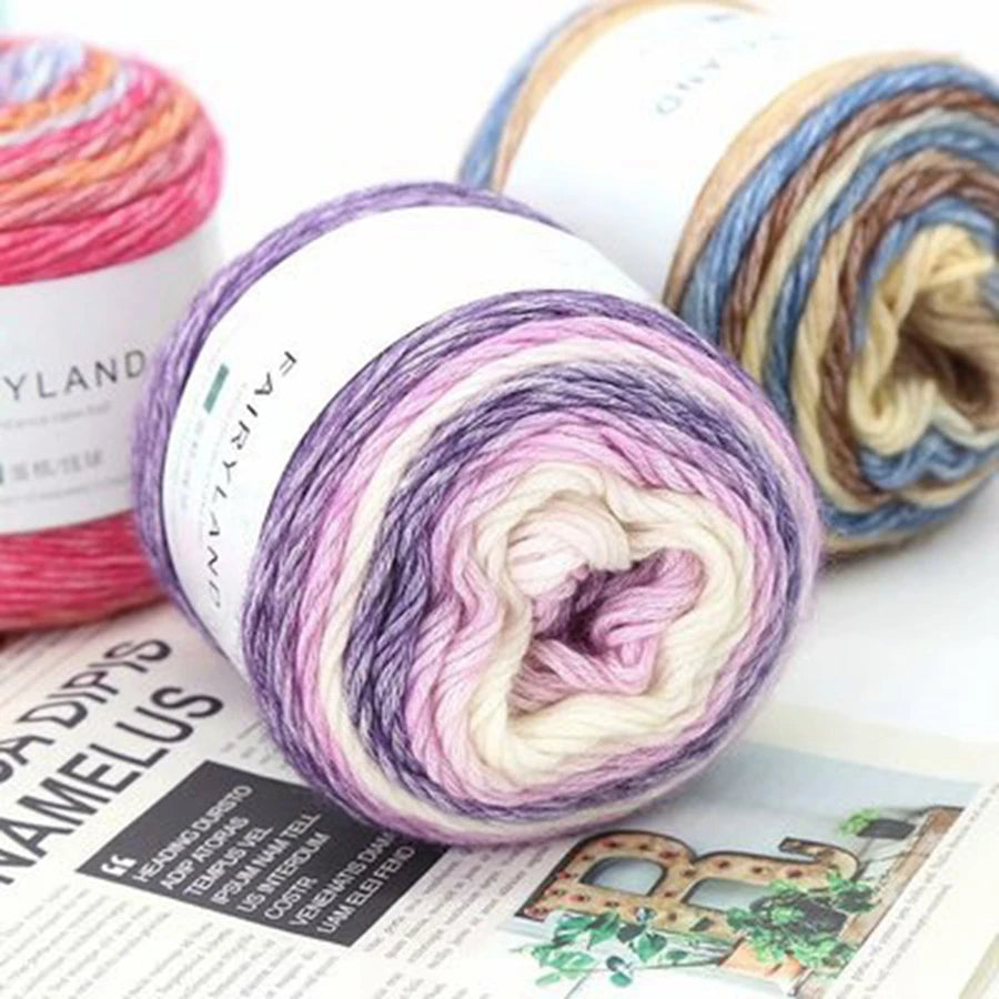100g Rainbow Woolen Yarn New Soft  Cake