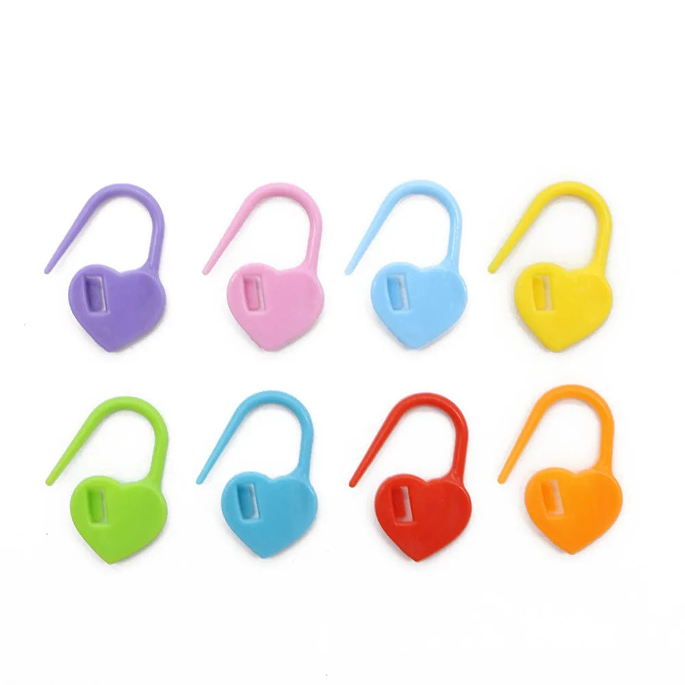 100Pcs Heart Shaped Locking Stitch  Markers