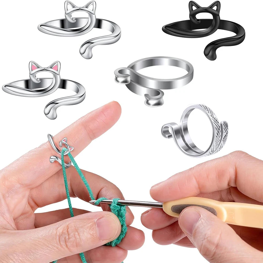 2pcs Adjustable Knitting Crochet finger guide