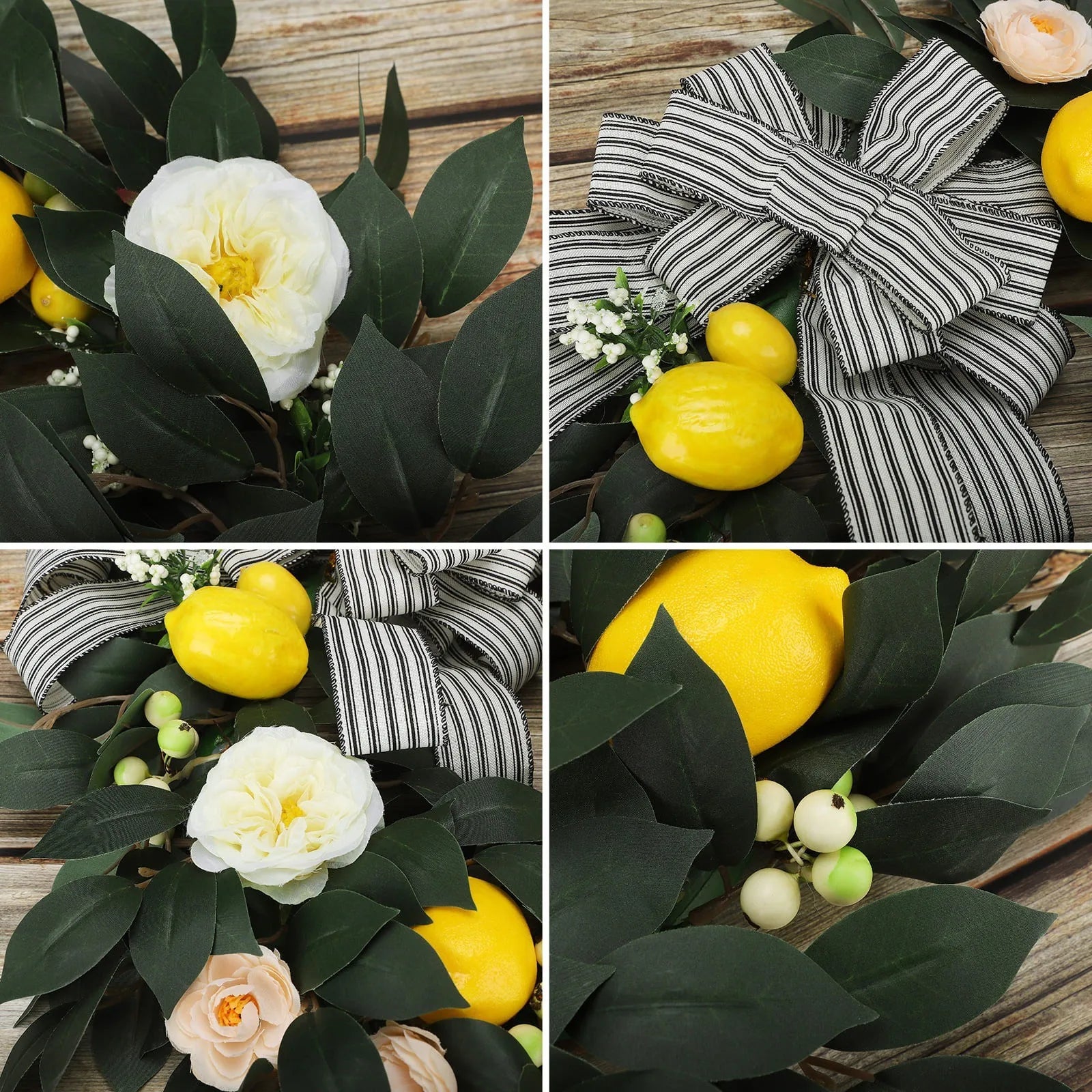 Outdoor Flower Stand  Lemon and rose wreath