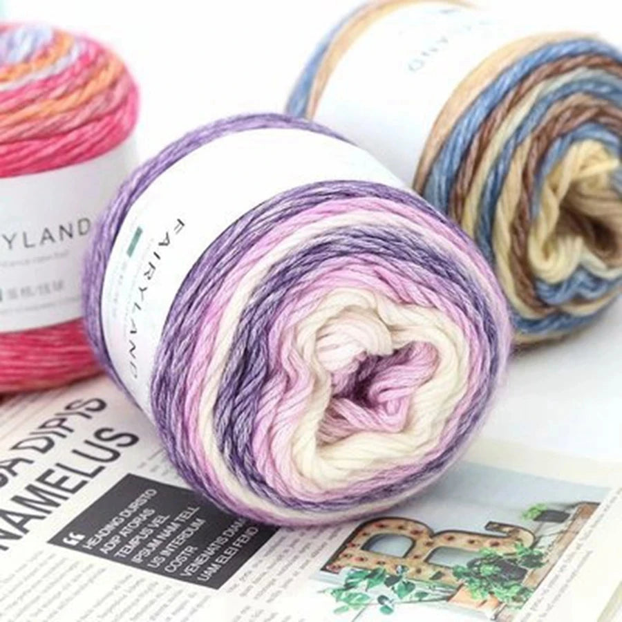 100g Rainbow Woolen Yarn New Soft  Cake