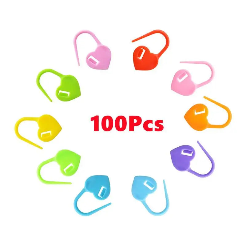 100Pcs Heart Shaped Locking Stitch  Markers