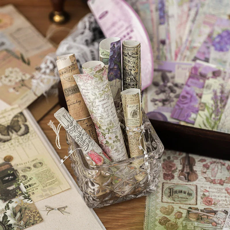 100Pcs Vintage Series Scrapbooking Paper