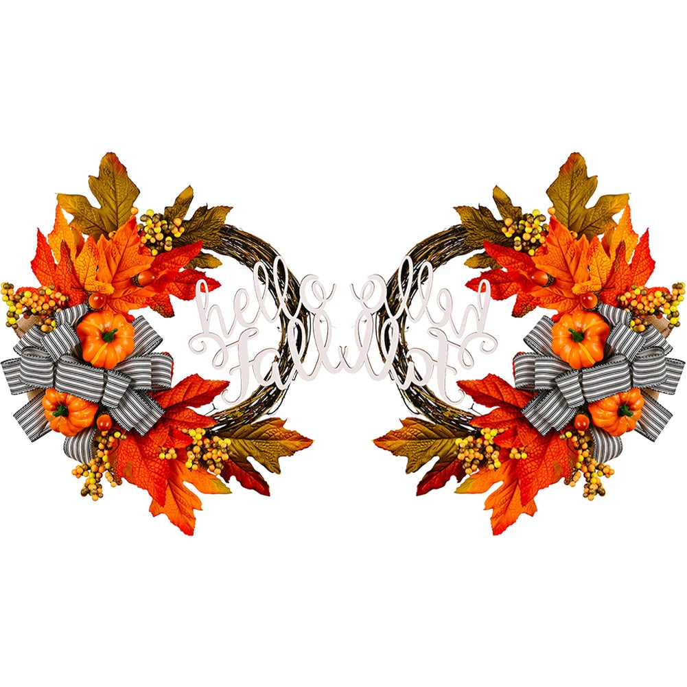 40cm Artificial Pumpkin Wreath