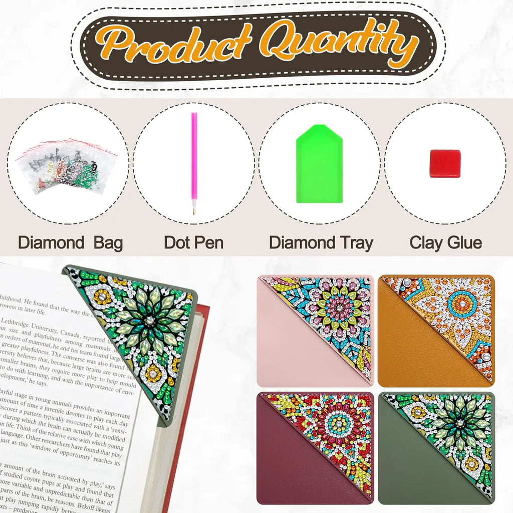 DIY Diamond Art Bookmarks Kit, 4 Pcs