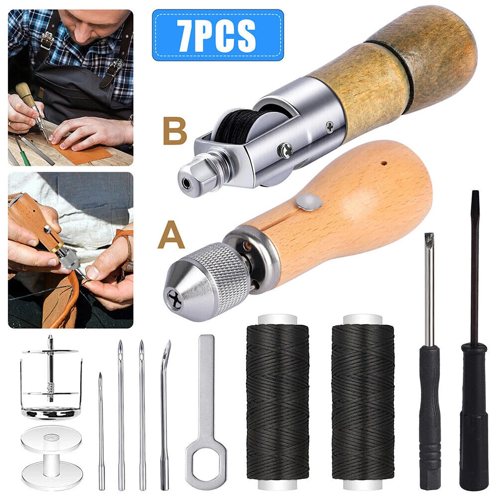 Leather Hand Sewing  Awl Set