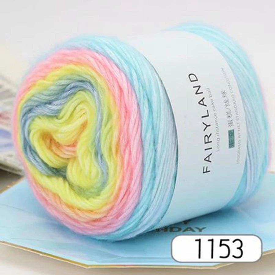100g Rainbow Woolen Yarn New Soft  Cake