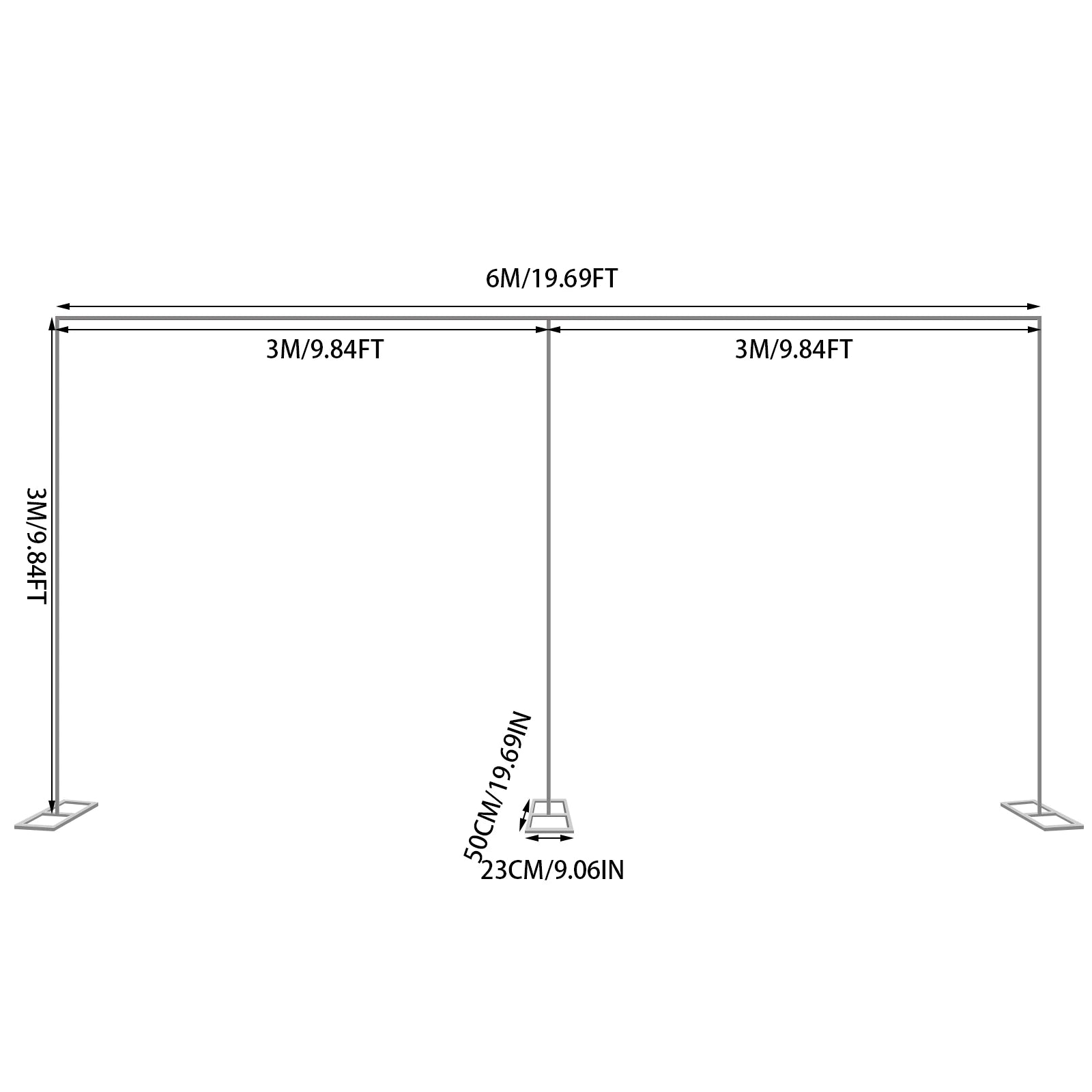 3x6M Portable Pipe & Drape Backdrop