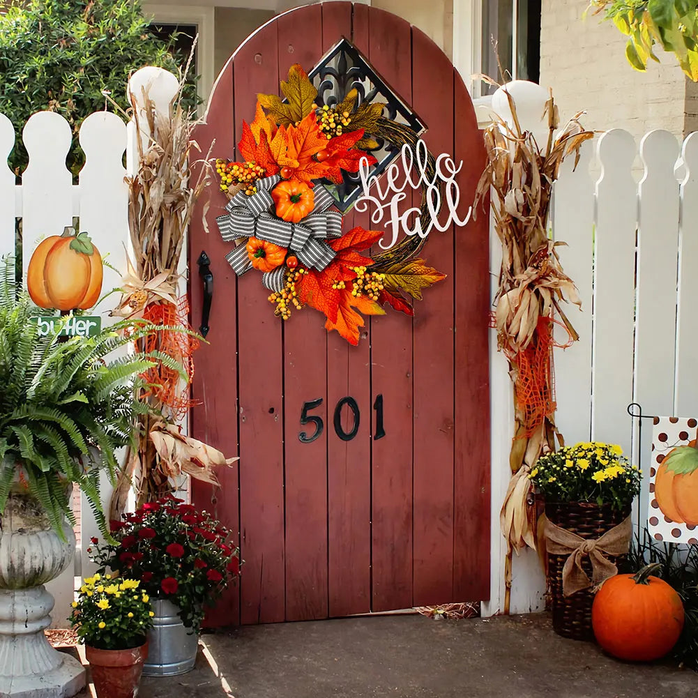40cm Artificial Pumpkin Wreath