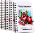 4 Pack of Mixed Media Sketchbooks, 5.5x8.5 Inch