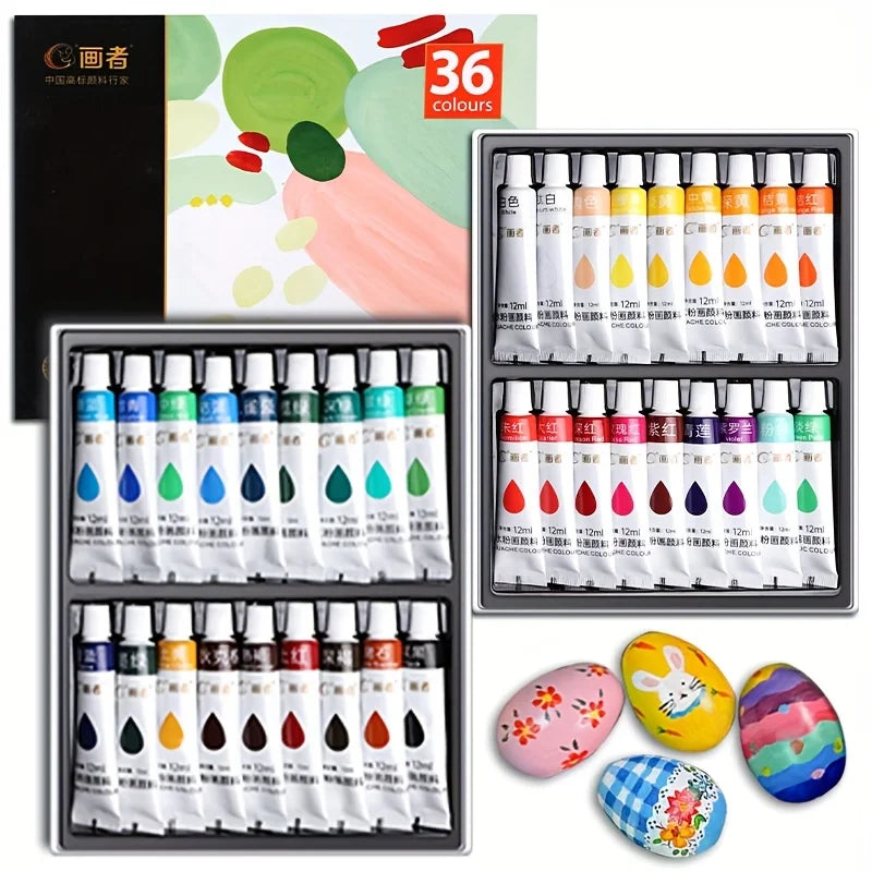 Paint Set 36 Colors 12mL/0.4oz,  Tempera