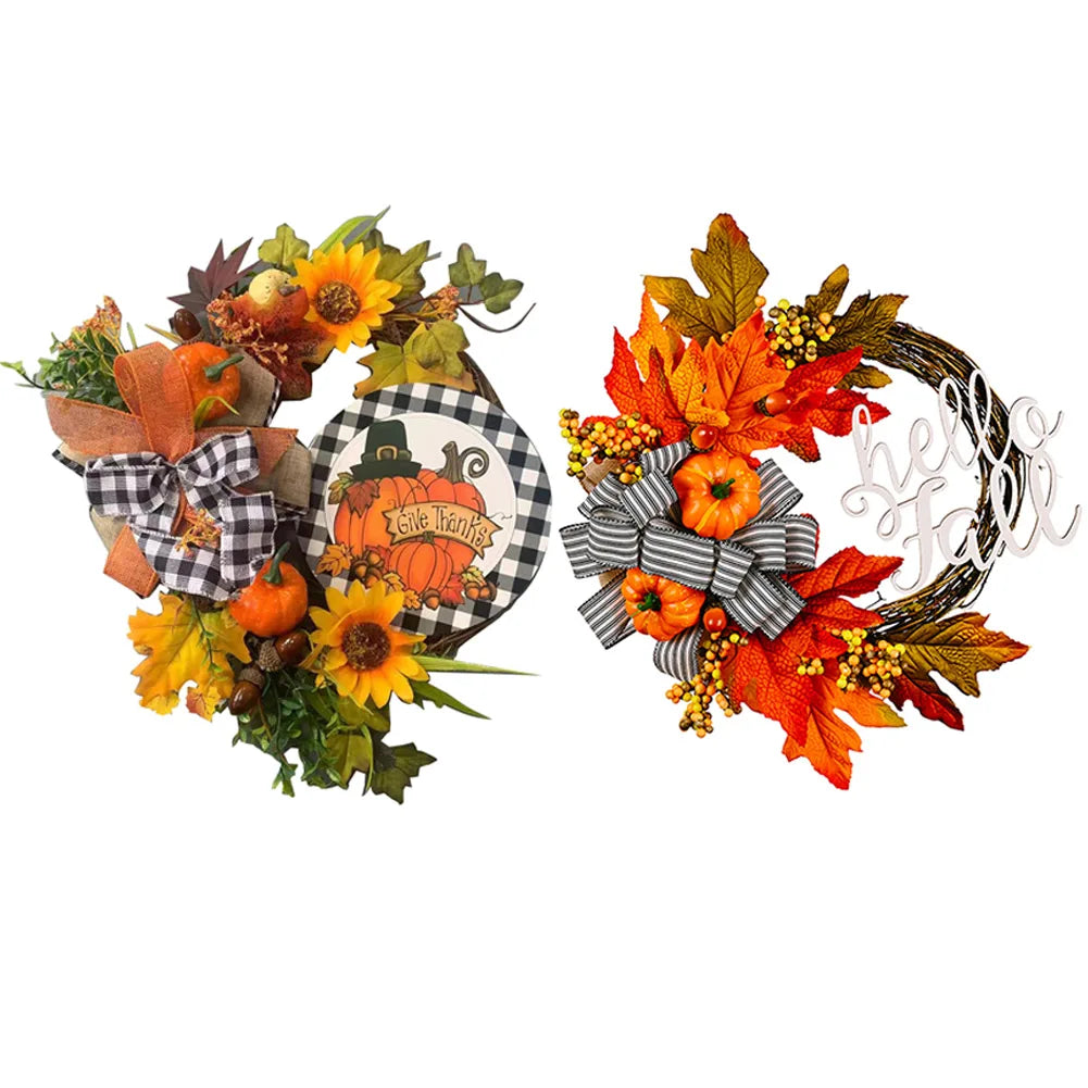 40cm Artificial Pumpkin Wreath
