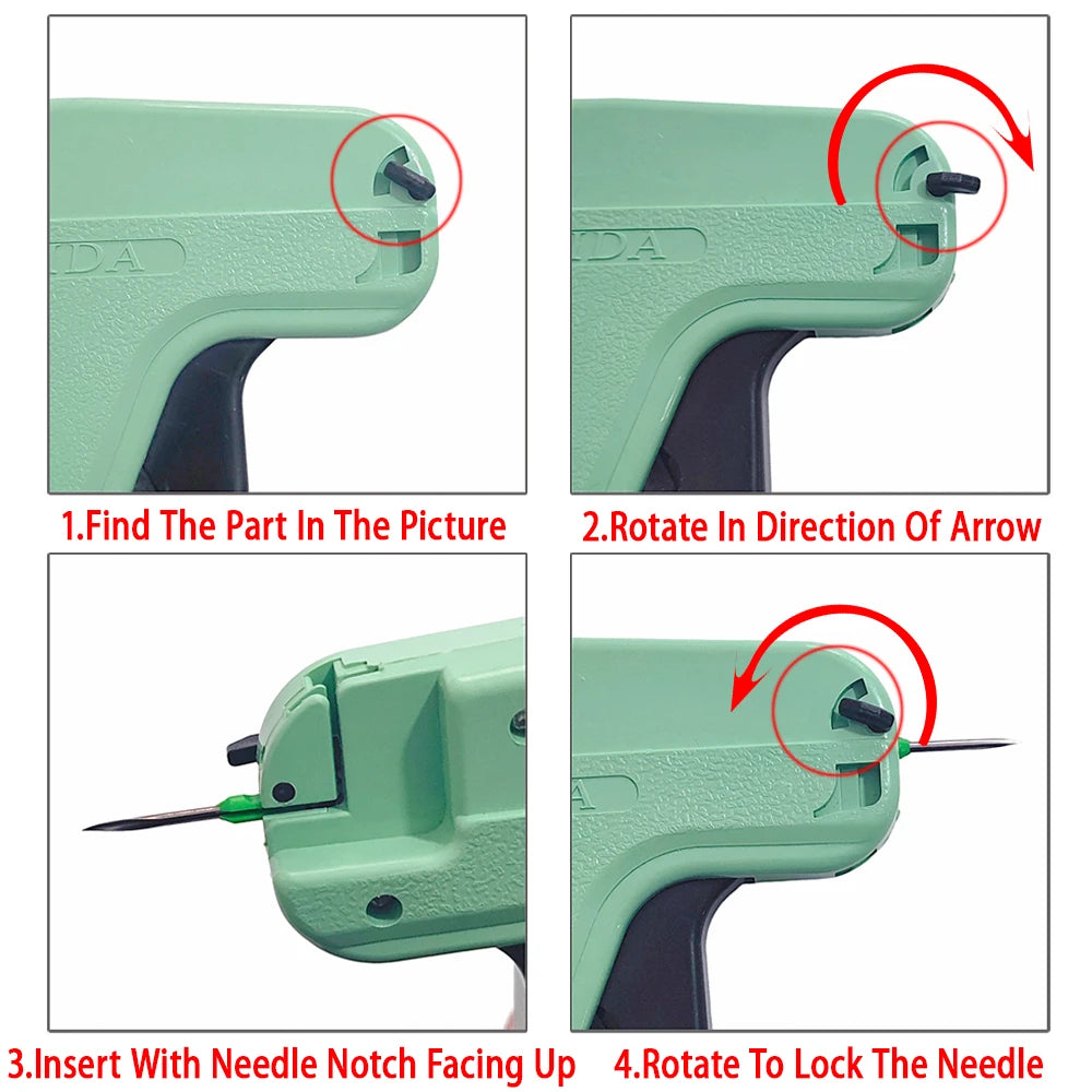 1000 Barbs Garment Price Tags Gun