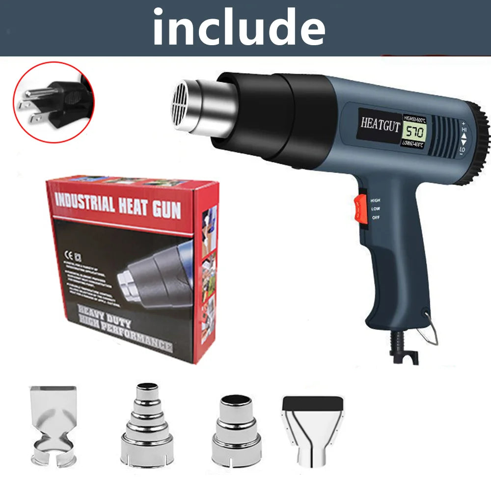 2000W Electric Heat Gun, LCD Display Adjustable