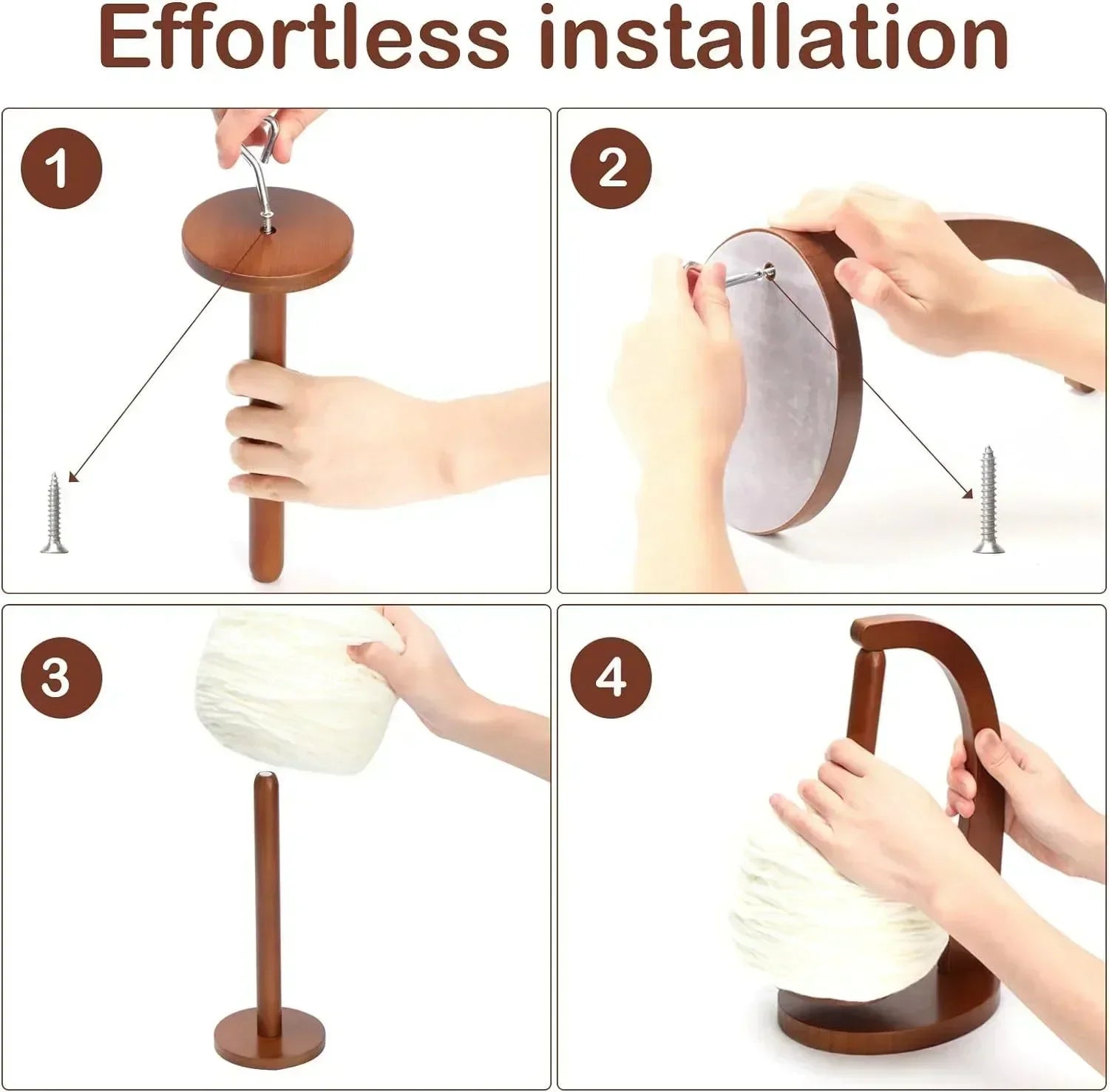 Wooden Yarn winder Rotating  Spool holder