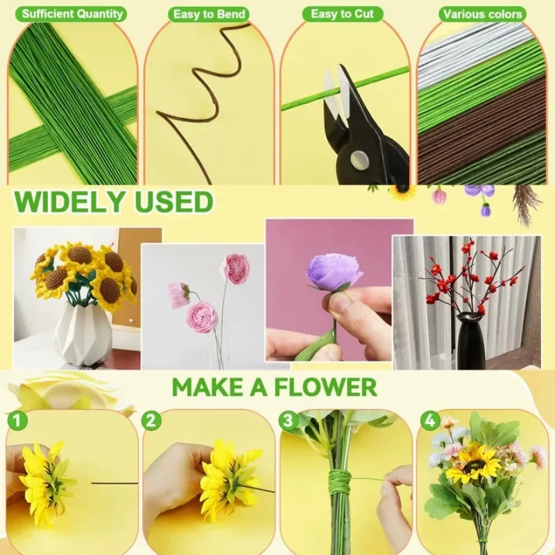 Floral Stem Wire  Dark Green