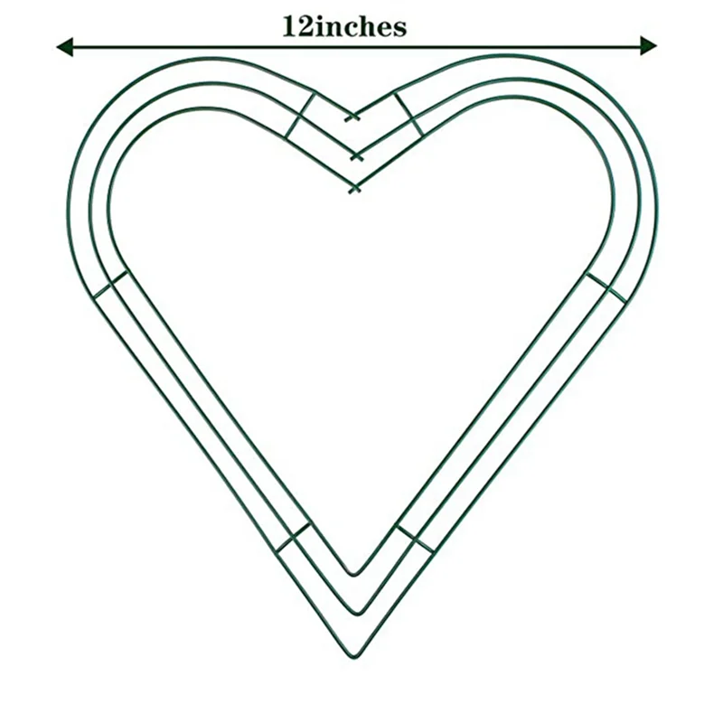 6 Pack Heart Metal Wreath 12 Inch Heart wire