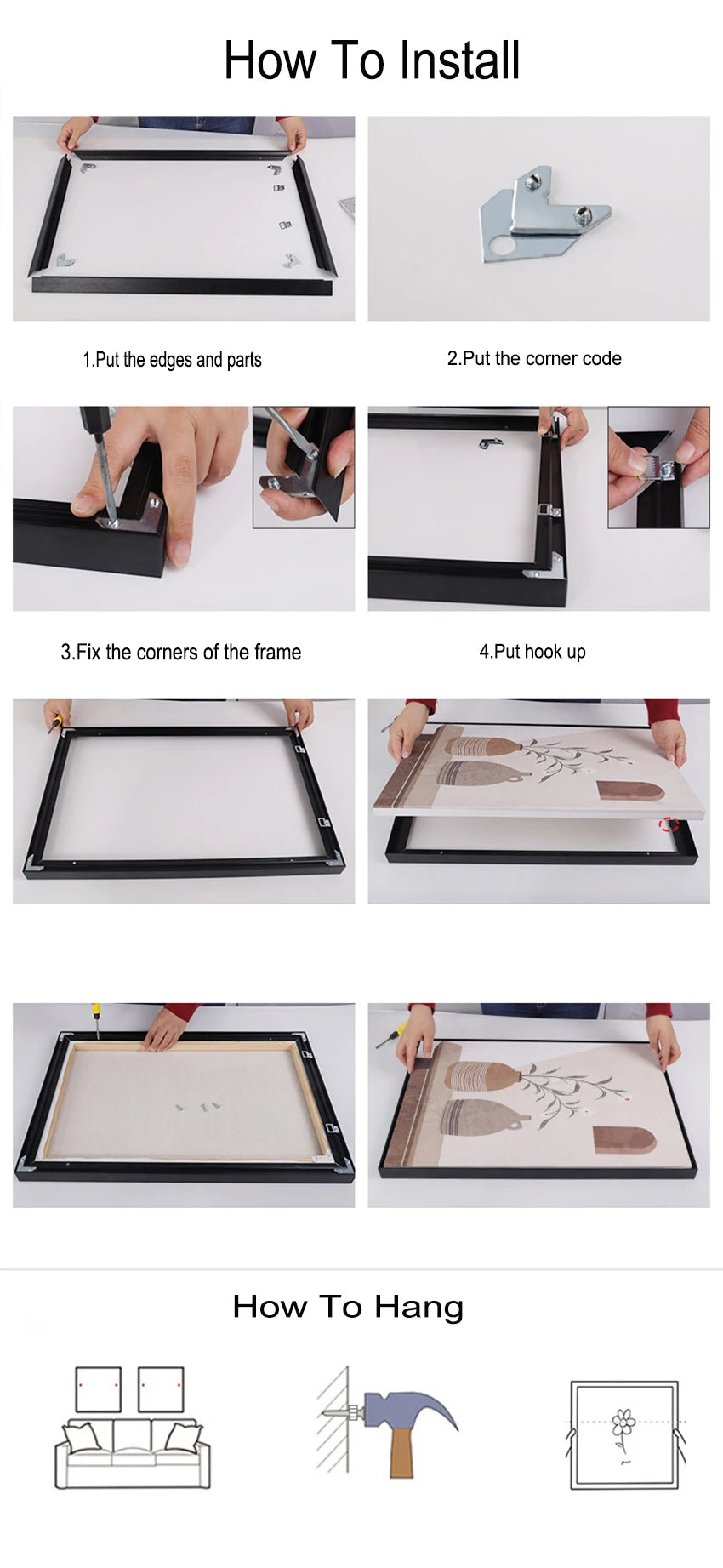 Medium Size Picture Frame aluminum and wood