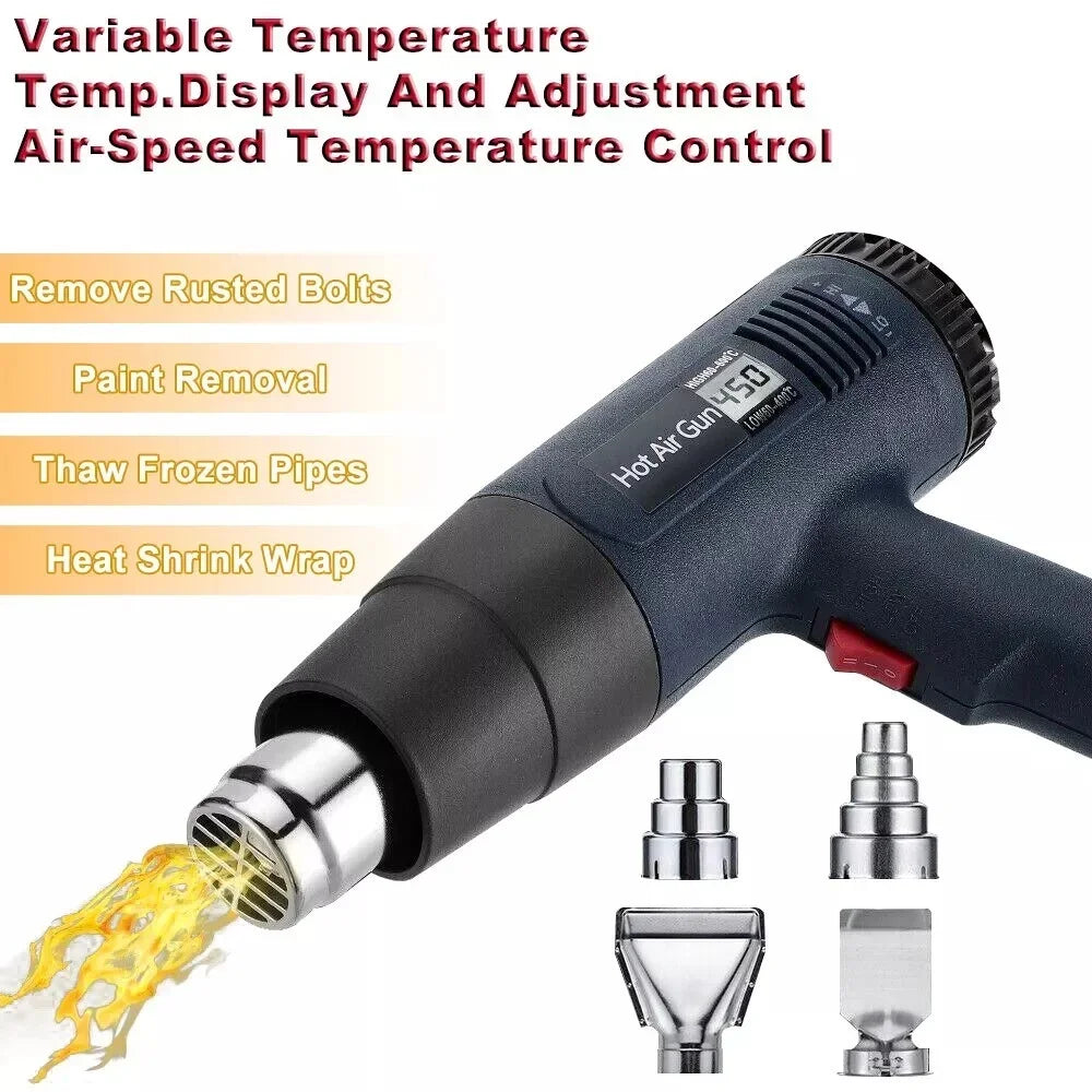 2000W Electric Heat Gun, LCD Display Adjustable