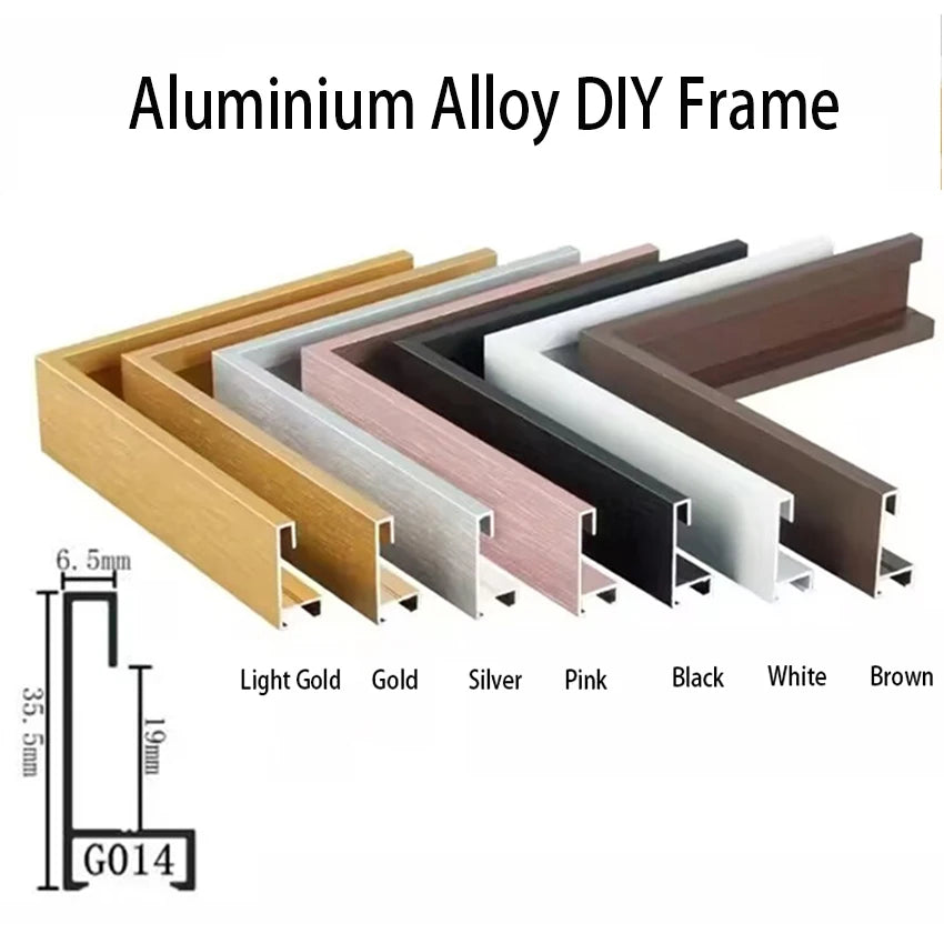 Medium Size Picture Frame aluminum and wood