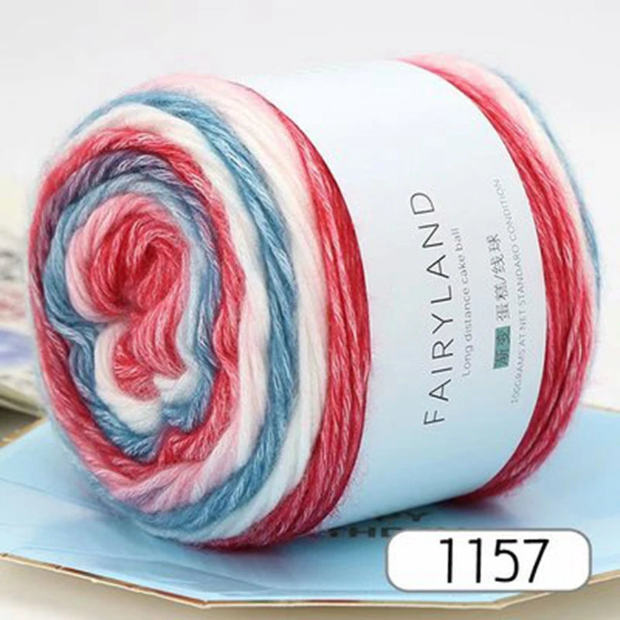 100g Rainbow Woolen Yarn New Soft  Cake