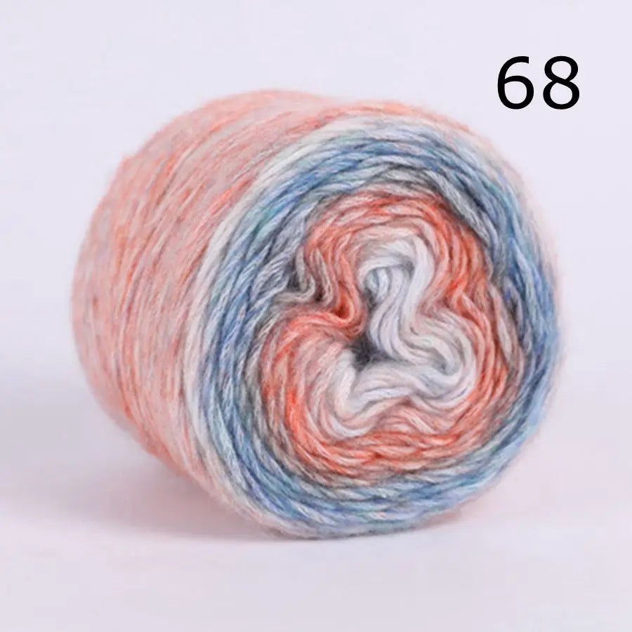 100g Rainbow Woolen Yarn New Soft  Cake