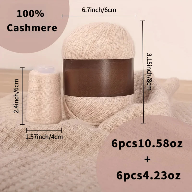 100% Cashmere Soft Yarn 10.58oz+4.23oz