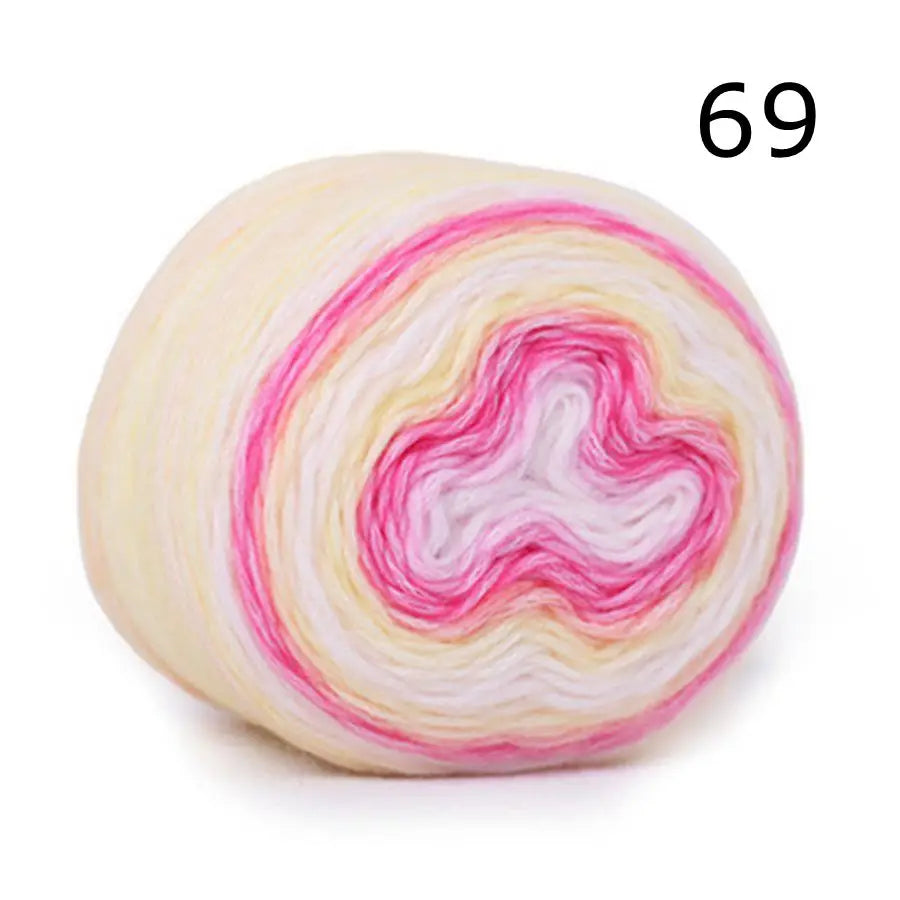100g Rainbow Woolen Yarn New Soft  Cake