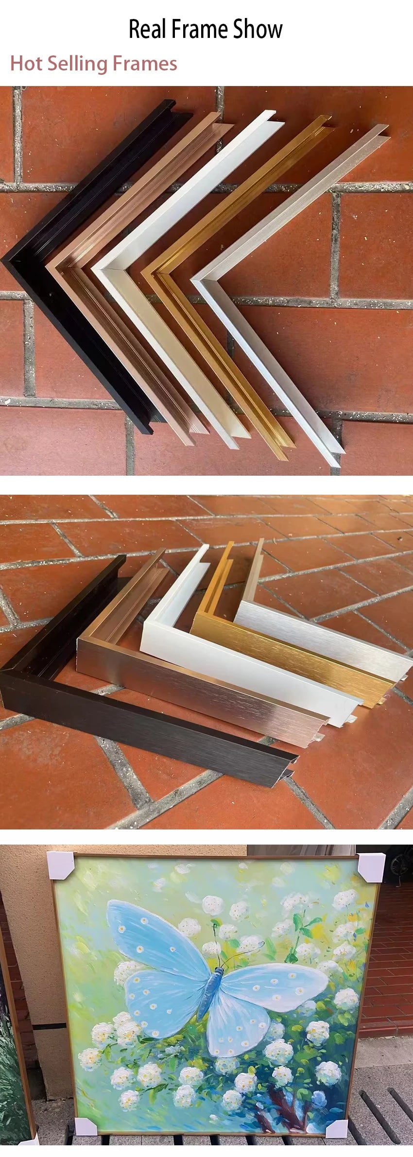 Medium Size Picture Frame aluminum and wood