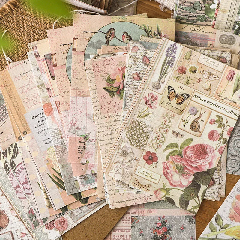 100Pcs Vintage Series Scrapbooking Paper
