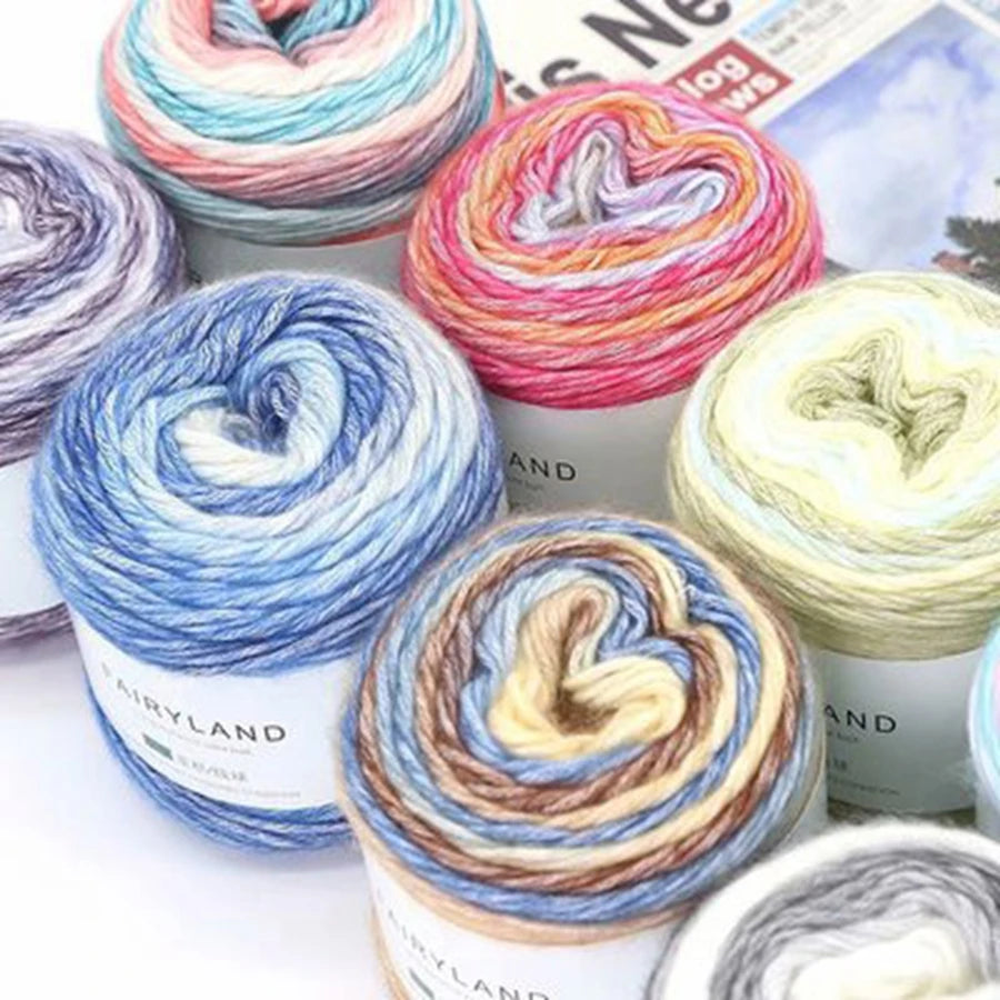 100g Rainbow Woolen Yarn New Soft  Cake