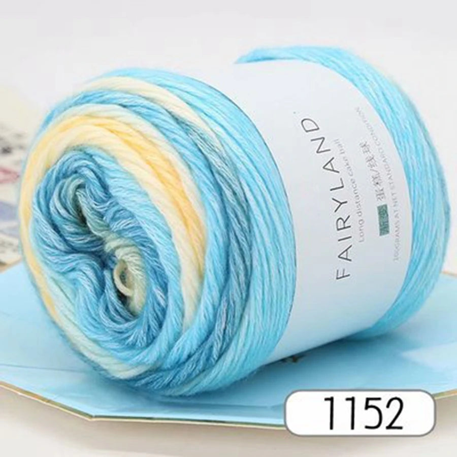100g Rainbow Woolen Yarn New Soft  Cake