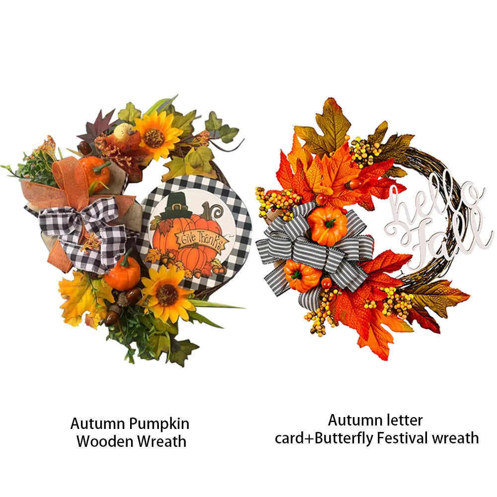 40cm Artificial Pumpkin Wreath